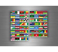 Akachafactory Planche Autocollant Sticker Drapeau Pays Rangement classement Timbre Afrique TXT