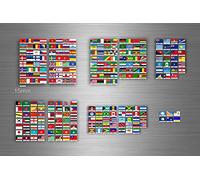 Akachafactory Planche Autocollant Sticker Drapeau Pays Rangement classement Timbre Monde txtr2