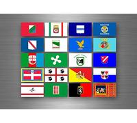 Akachafactory Planche Autocollant Sticker Etiquette Drapeaux Region Province Italie Italien