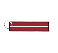 Akachafactory Port cles Clef cle Homme Femme Tissu Brode Imprime Drapeau Lettonie letton