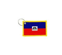Akachafactory Porte cle cles Clef Brode Patch ecusson Badge Drapeau Haiti haitien