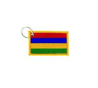 Akachafactory Porte cle cles Clef Brode Patch ecusson Badge Drapeau ile maurica Mauritius