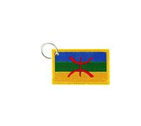 Akachafactory Porte cle cles Clef Brode Patch ecusson Badge Drapeau kabylie berberes Kabyle