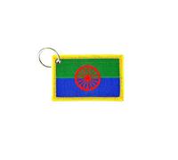 Akachafactory Porte cle cles Clef Brode Patch ecusson Badge Drapeau roms Romani Gitan tziganes