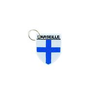 Akachafactory Porte cle cles Clef Brode Patch ecusson Drapeau Blason Pays Ville Marseille