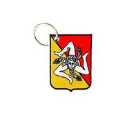 Akachafactory Porte cle cles Clef Brode Patch ecusson Drapeau Blason sicile sicilien Sicilia