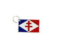 Akachafactory Porte cle cles Clef Brode Patch ecusson Drapeau France de Gaulle Croix Lorraine