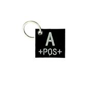 Akachafactory Porte cle cles Clef Brode Patch ecusson Morale Groupe sanguin Militaire A+ Noir