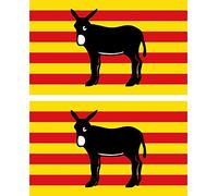 Akachafactory Set 2X Autocollant Sticker Voiture Moto Flag ane Catalan Catalogne Drapeau