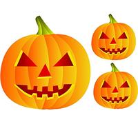 Akachafactory Set 3X Autocollant Sticker Fete Deco Halloween Voiture Citrouille Jack