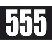 Akachafactory Set 3X Autocollant Sticker Voiture Moto Porte Numero Nombre Chiffre Course 5 Blanc