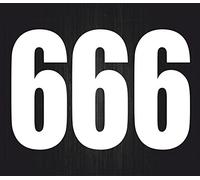 Akachafactory Set 3X Autocollant Sticker Voiture Moto Porte Numero Nombre Chiffre Course 6 Blanc