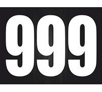 Akachafactory Set 3X Autocollant Sticker Voiture Moto Porte Numero Nombre Chiffre Course 9 Blanc