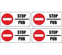 Akachafactory Set 4X Autocollant Sticker Boite aux a Lettre Pas de pub Stop Interdit Anti