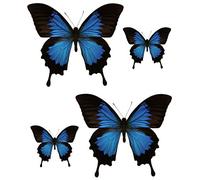 Akachafactory Set 4X Autocollant Sticker Voiture Moto Deco Papillon Bleu Noir frigo