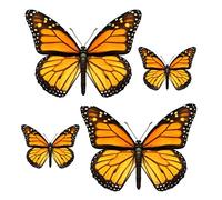 Akachafactory Set 4X Autocollant Sticker Voiture Moto Deco Papillon Jaune frigo Vinyl