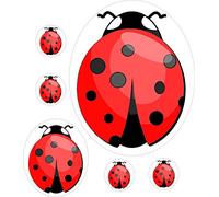 Akachafactory Set 6X Autocollant Sticker Laptop Coccinelle Enfant Deco Vinyle