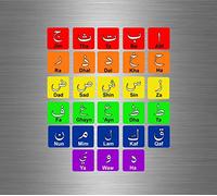 Akachafactory Sticker Autocollant gommette Langue Arabe Alphabet - 1 Planche de gommettes