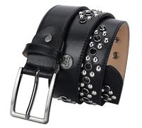 AKAFKKPYXSD Ceinture en Cuir Neutre Cloutée Décorée De Rivets Métalliques Boucle à Griffes Réglable Style Punk Rock Ceinture Décontractée(110cm/waist:37", H)