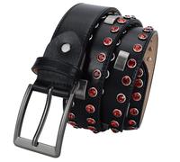 AKAFKKPYXSD Ceinture en Cuir Neutre Cloutée Décorée De Rivets Métalliques Boucle à Griffes Réglable Style Punk Rock Ceinture Décontractée(115cm/waist:39", L)