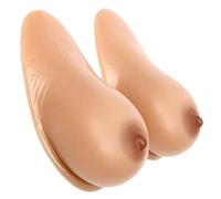 AKAFKKPYXSD Prothèses Mammaires en Silicone Auto-adhésives en Forme De Goutte pour Femmes Ayant Subi Une Mastectomie(E~1400g/pair, Suntan)