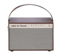 Akai Enceinte Bluetooth rétro avec poignée - Enceinte Bluetooth 5.0 Portable pour l'intérieur et l'extérieur au Look Vintage - USB - Aux-in - Marron