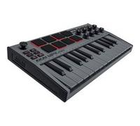 Akai MPKMINI3GREY - Mini clavier USB 25 notes / 8 pads et encodeurs écran LED - Gris