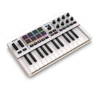 Akai Professional MPK Mini IV Clavier MIDI USB-C 25 Touches, Blanc | Touches Mini Sensibles à la Vélocité, 8 Pads MPC, Boutons 360°, Mode Chord et Scale, pour Beatmakers et Production Musicale