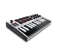 Akai Professional MPK Mini MK3 - Clavier MIDI USB Portable avec 25 Touches, 8 Pads de Batterie, Logiciels et Native Instruments Sound Package (NKS Integration), Blanc