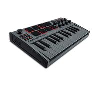 Akai Professional MPK Mini MK3 - Clavier MIDI USB Portable avec 25 Touches, 8 Pads de Batterie, Logiciels et Native Instruments Sound Package (NKS Integration), Gris