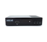 AKAI Récepteur TNT Terrestre - Décodeur TNT HD, DVB-T2 et par câble DVB-C, H265 HEVC, 10 bit, HDMI, USB, péritel, 1 x LAN, 1 000 canaux, TV et Radio, Compatible Dolby Digital, Recherche Automatique