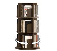 AKALNNB Bibliothèque rotative, petite bibliothèque d'angle avec empreintes, bibliothèque debout à 360 ° pour le salon