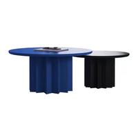AKALNNB Ensemble de table basse en dents de scie avec base polygonale - Grande table de rangement pour salon, chambre à coucher, balcon, bureau