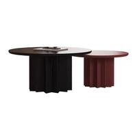 AKALNNB Ensemble de table basse en dents de scie avec base polygonale - Grande table de rangement pour salon, chambre à coucher, balcon, bureau