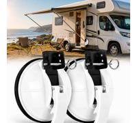 Akamiti Lot de 2 supports d'auvent pour Thule Fiamma et Dometic | Support de pied d'auvent compatible avec VW T6 T5 T4 T6.1 Ford Nugget Vans, camping-car, caravane, camping-car, blanc