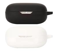 Akancy Compatible pour JBL Wave Flex Casque, [Prend en Charge Le Chargement sans Fil] [Étui de Protection Antichoc] Étui de Protection en Silicone pour Casque (Black White)