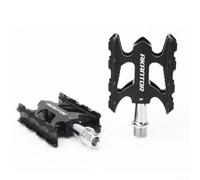 Akantor Pédales de vélo pliables en alliage d'aluminium léger avec filetage de 14 mm, plateforme large antidérapante 102 x 62 mm, marquée gauche/droite pour route de montagne (noir)
