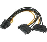 Akasa Adaptateur SATA 2x 15 broches vers PCIe 1x 6 broches (AK-CBPW13-15)