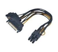 Akasa alimentation Adaptateur [2x Alimentation SATA mâle 15 pôles - 1x PCIe mâle 6 pôles] 0.15 m noir, jaune