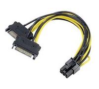Akasa - Adaptateur secteur - alimentation SATA (M) pour Alimentation PCIe de 6 broches (M) - 15 cm Noir G