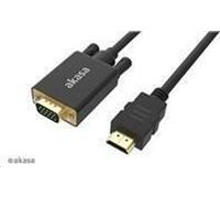 Akasa AK-CBHD26-20BK Adaptateur de câble vidéo 2 m HDMI type A (standard) VGA (D-Sub) Noir (AK-CBHD26-20BK)