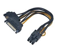 Adaptateur Akasa alimentation [2x Alimentation SATA mâle 15 pôles - 1x PCIe mâle 6 pôles] 0.15 m noir, jaune