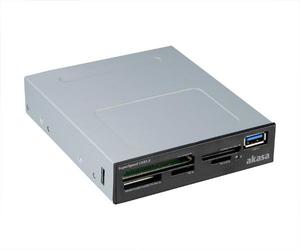Akasa AK-ICR-27 lecteur de carte mémoire USB 3.2 Gen 1 (3.1 Gen 1) Interne Noir, Gris