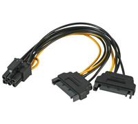 AKASA - Câble 2x SATA vers PCI-Ex 6 broches, 15 cm