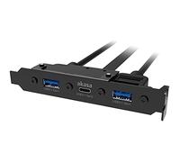 Akasa Câble adaptateur interne USB 3.1 Gen 2 avec deux ports Gen 1 Type-A | Support PCI pleine hauteur | 10 Go/s | Convertisseur de type C de type A | Cartes de port USB | AK-CBUB52-50BK