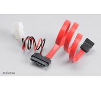 Akasa Câble adaptateur Mini-Sata avec connecteur d'alimentation Molex 4 broches pour lecteur blu-ray Slim