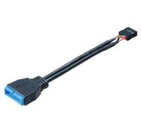 Akasa - Cable Adaptateur USB 3.0 vers USB 2.0 Interne - 10 cm - AK-CBUB19-10BK - Noir