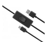 Akasa Câble USB-A 2.0 vers USB-C avec interrupteur pour Raspberry Pi 4 - 1,5 m