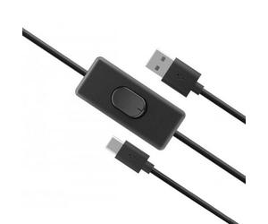 Akasa Câble USB-A 2.0 vers USB-C avec interrupteur pour Raspberry Pi 4 - 1,5 m