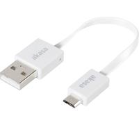 Akasa Câble USB USB 2.0 USB-A mâle, USB-Micro-B mâle 0.15 m blanc très flexible, contacts dorés, certifié UL AK-CBUB16-15WH